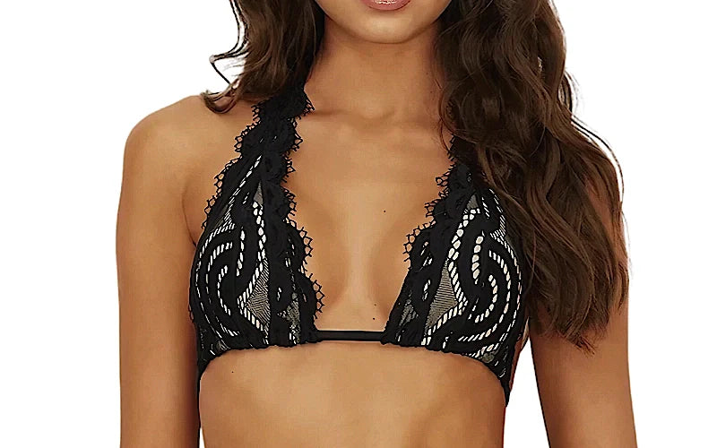 Lace Halter-Lace Fanned Bikini