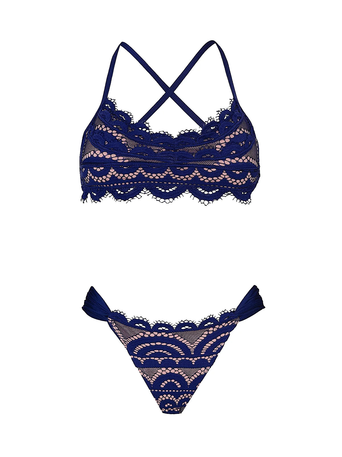 Lace Bralette-Lace Fanned Bikini
