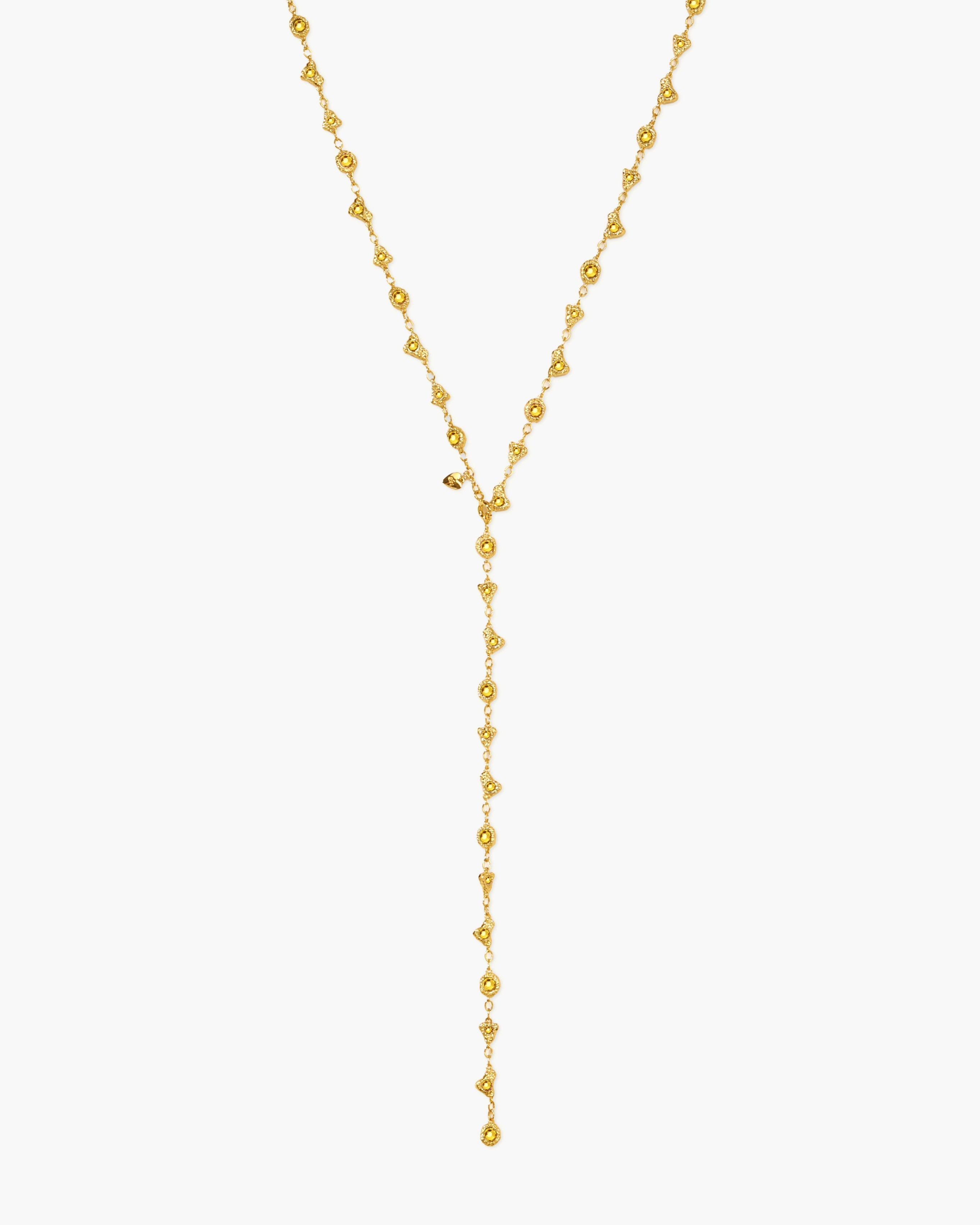 Lemon Crystal Long Chain in Silver